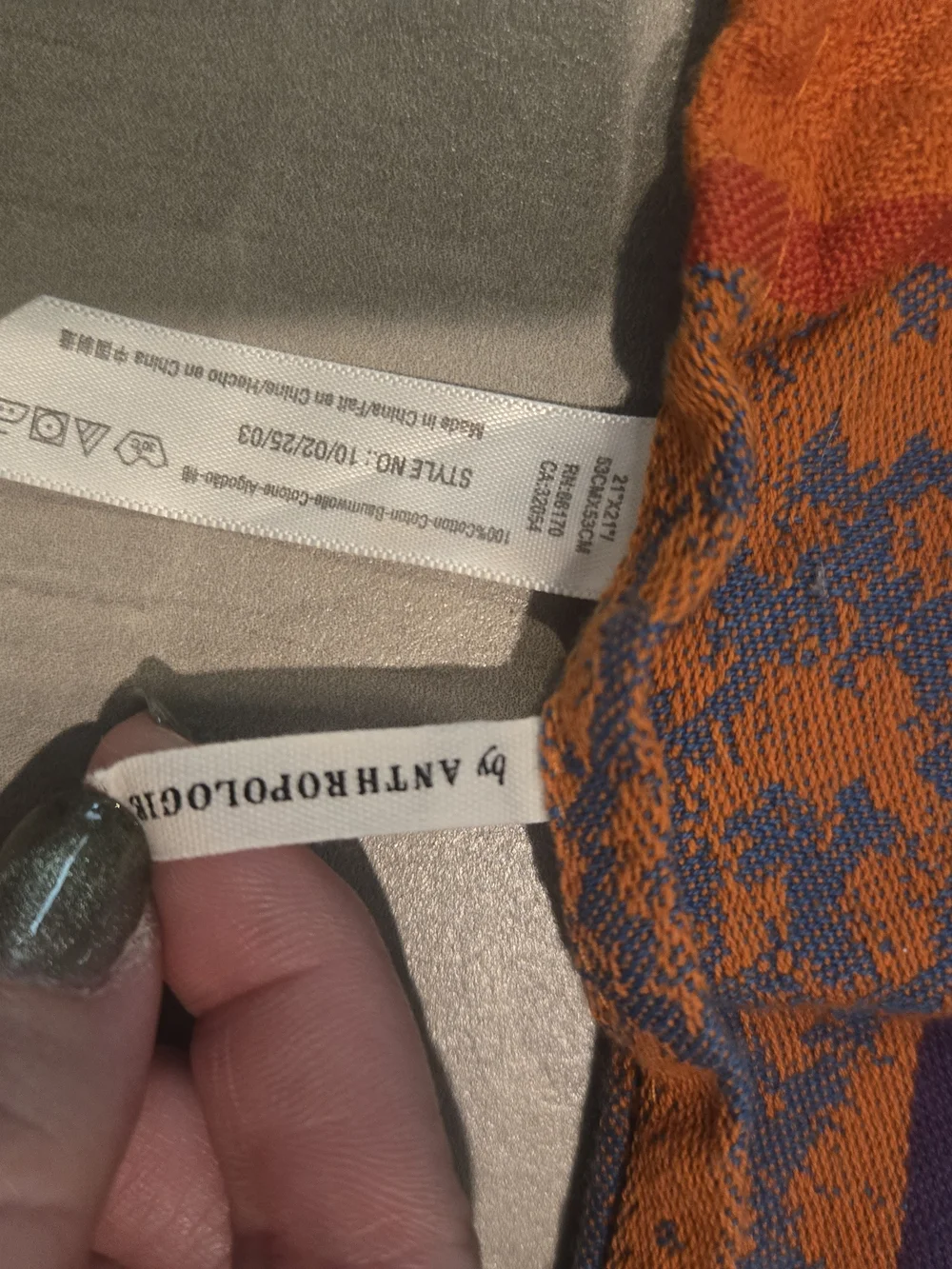 Anthropologie bohemian-style square bandana scarf